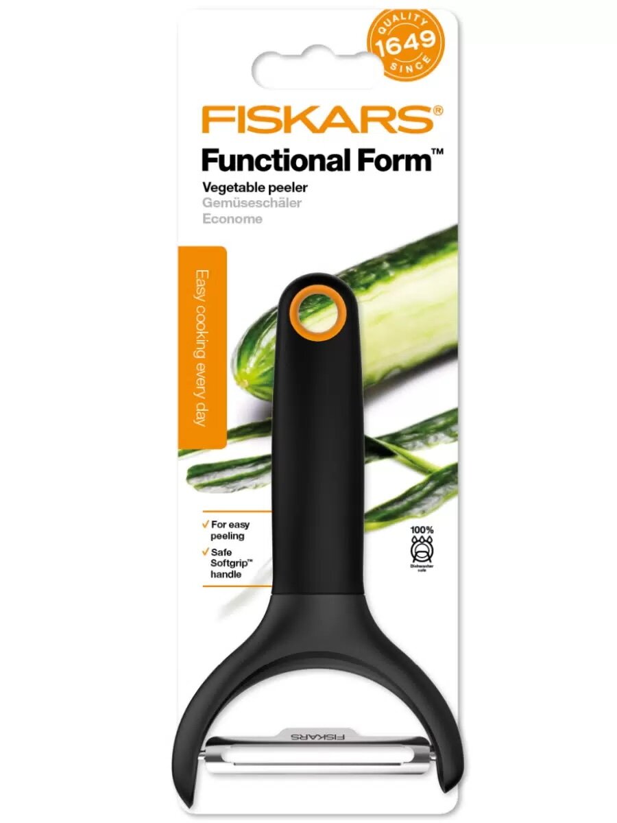 FISKARS Овощечистка Functional Form, черный/серебристый