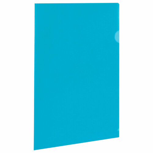 Папка-уголок BRAUBERG, синяя, 0,10 мм, 223964 упаковка 100 шт.