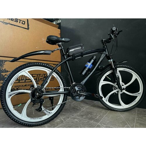 Велосипед Richiesto 24 колёса литые Алюминиевые диски Горный Взрослый Подростковый Спортивный черный матовый 2550000₽