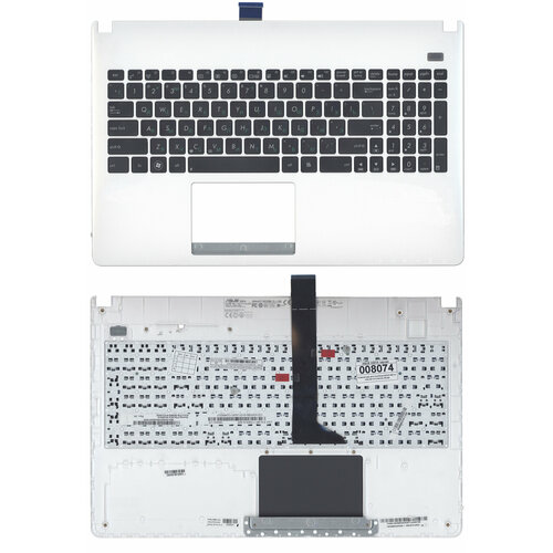 клавиатура для ноутбука asus x501u черная с черным топкейсом Клавиатура для Asus X501U, черная с белым топкейсом