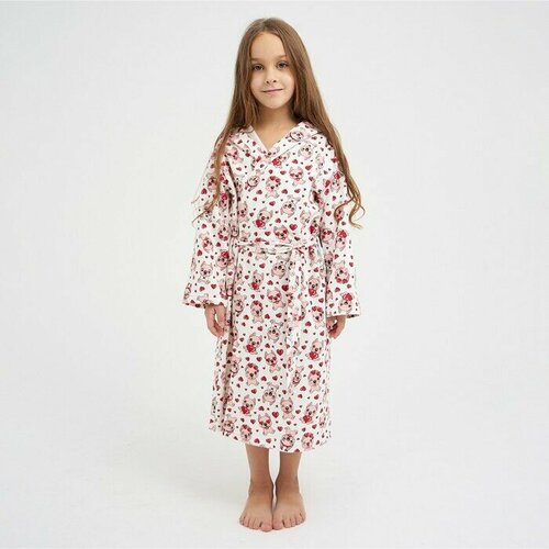 Халат Детская линия, размер 28, белый пижама для мальчика начёс цвет белый красный рост 98 см