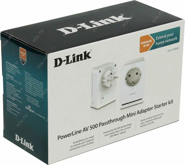 Комплект адаптеров Powerline D-Link DHP-P309AV