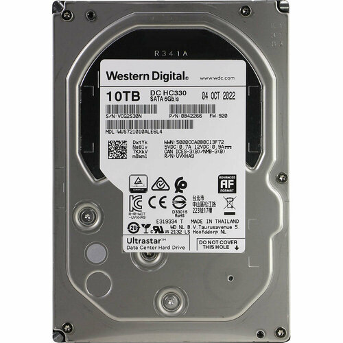 Жесткий диск WD Western digital 10Tb DC HC330 72К 35 SATA III SATA3 - 6Gbs WUS721010ALE6L4 1988000₽