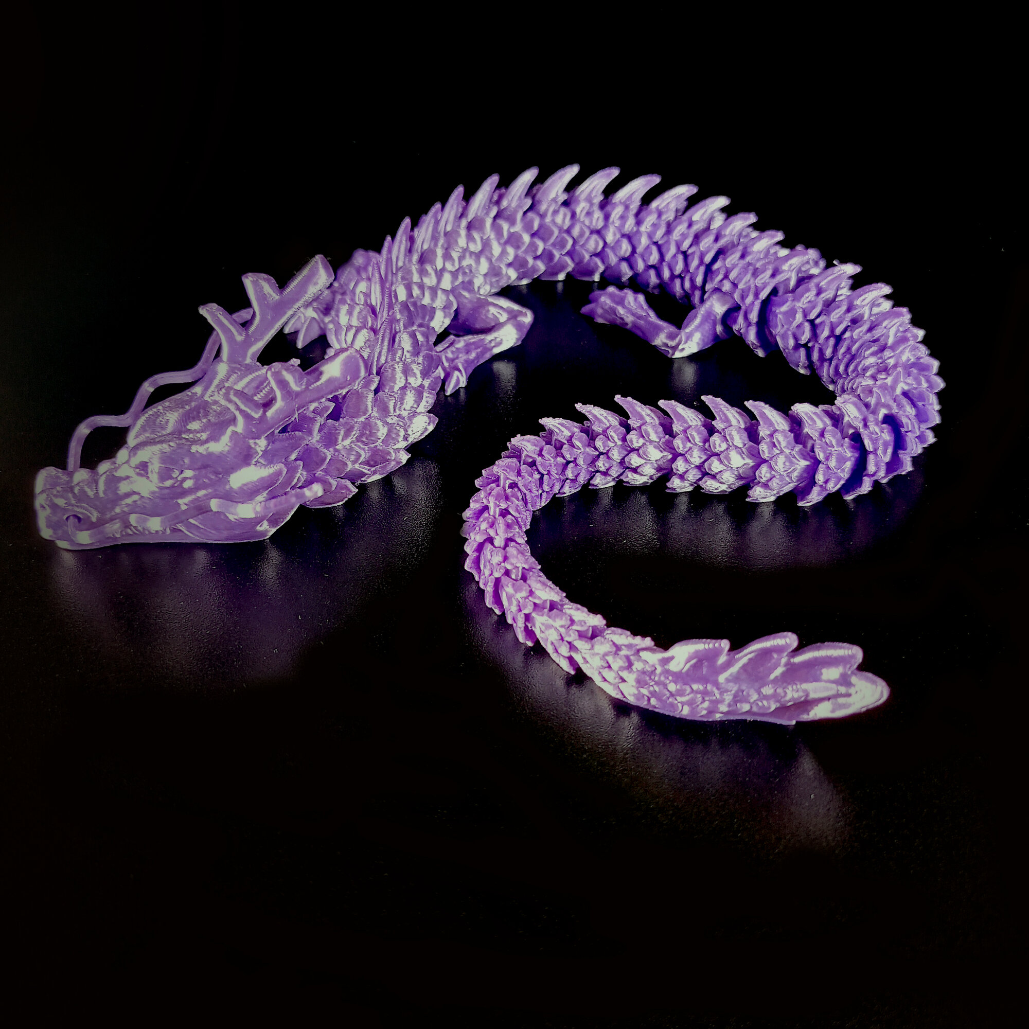 Китайский водный дракон, гибкая игрушка-антистресс, сиреневый