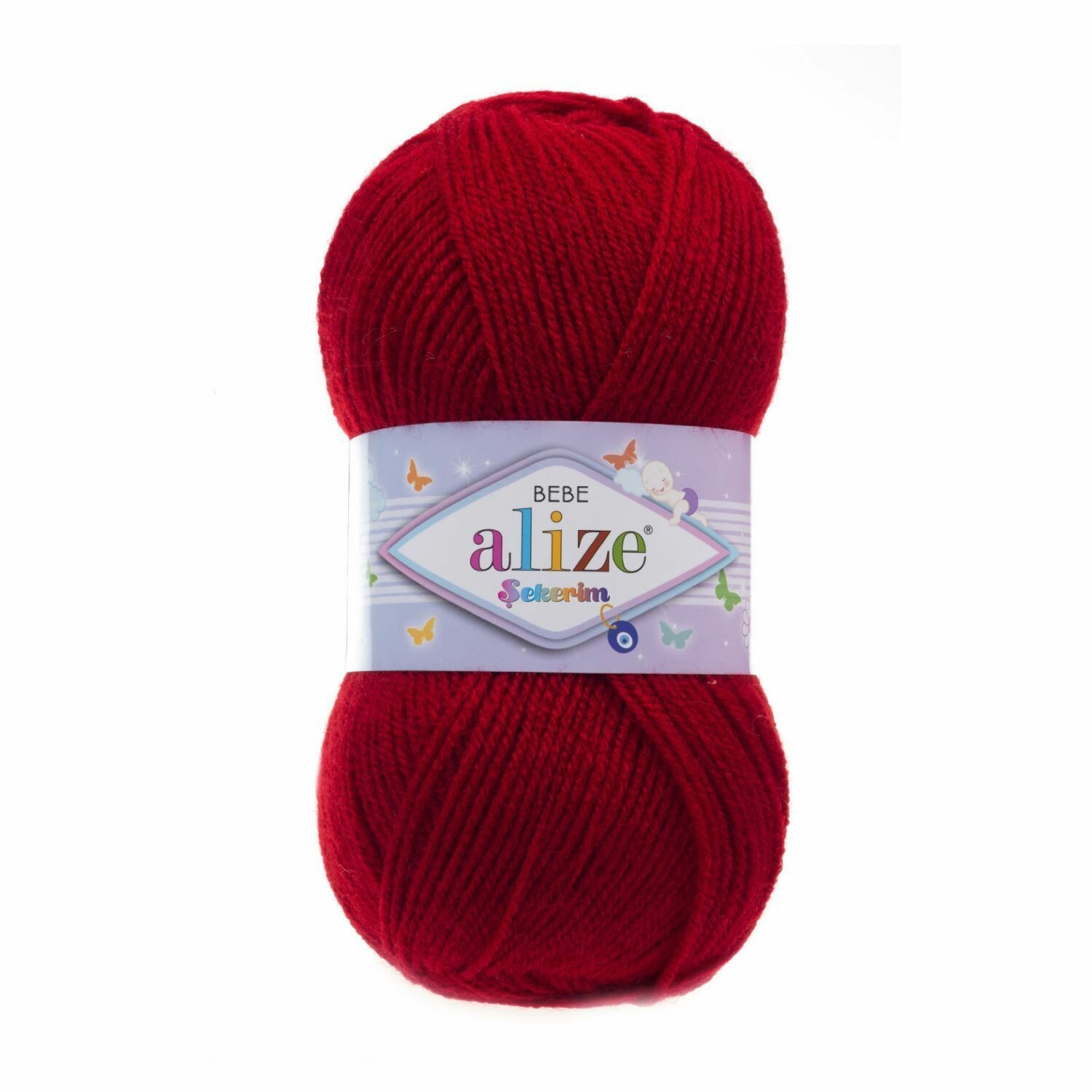 Пряжа ALIZE SEKERIM BEBE, т. красный - 106, 100% акрил, 5 мотков, 100 г, 320 м.