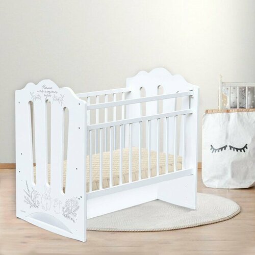 Кровать детская колесо-качалка с маятником 1200х600 Нежность Крошка Я белый 12652₽