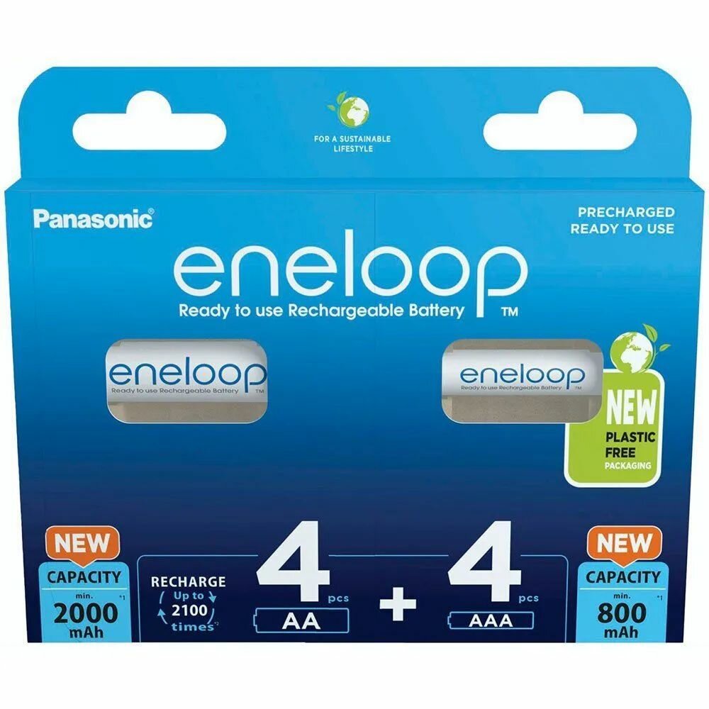 Аккумуляторы Eneloop BK-KJMCDE44E AA 2000+AAA 800 (4+4)шт