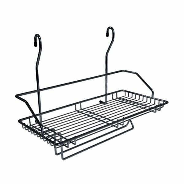 Полка одинарная с держателем для полотенца 375x190x310мм CWJ220 черный матовый