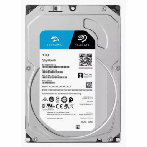 Seagate Жесткий диск SkyHawk ST1000VX013 HDD 1Tb жесткий диск 8tb sata 6gb s seagate st8000dm004 3 5 barracuda 5400rpm 256mb ncq bulk