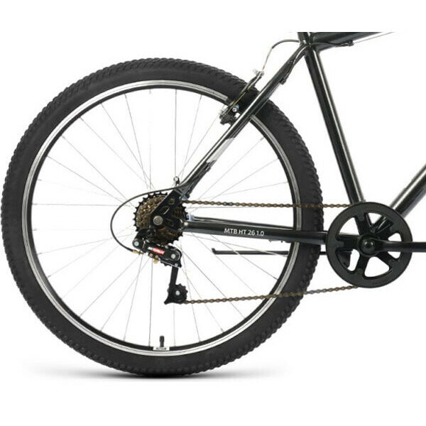 Велосипед ALTAIR MTB HT 1.0 26" (2022) (Велосипед ALTAIR MTB HT 26 1.0 (26" 7 ск. рост. 19") 2022, черный/серый, RBK22AL26103)