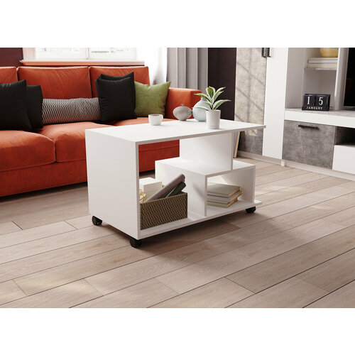 Журнальный столик СЖМ-1 Белый, (ШхДхВ): 90 х 50 х 54 см, материал ЛДСП, «микон», Россия