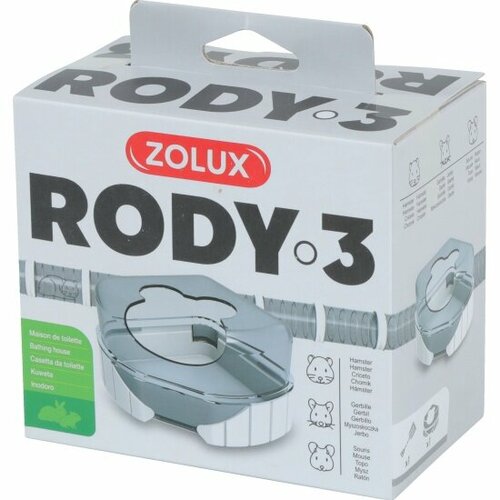 Туалет-домик Zolux Rody 3 угловой для грызунов, белый