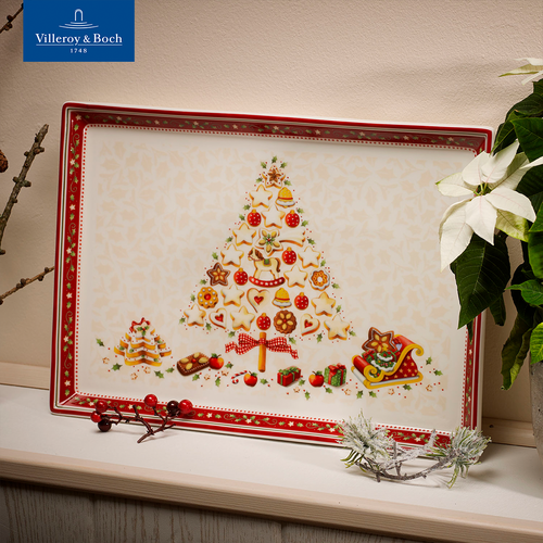 Блюдо новогоднее 39х27 см, Winter Bakery Delight, Villeroy & Boch, Премиум-Фарфор белый, красный