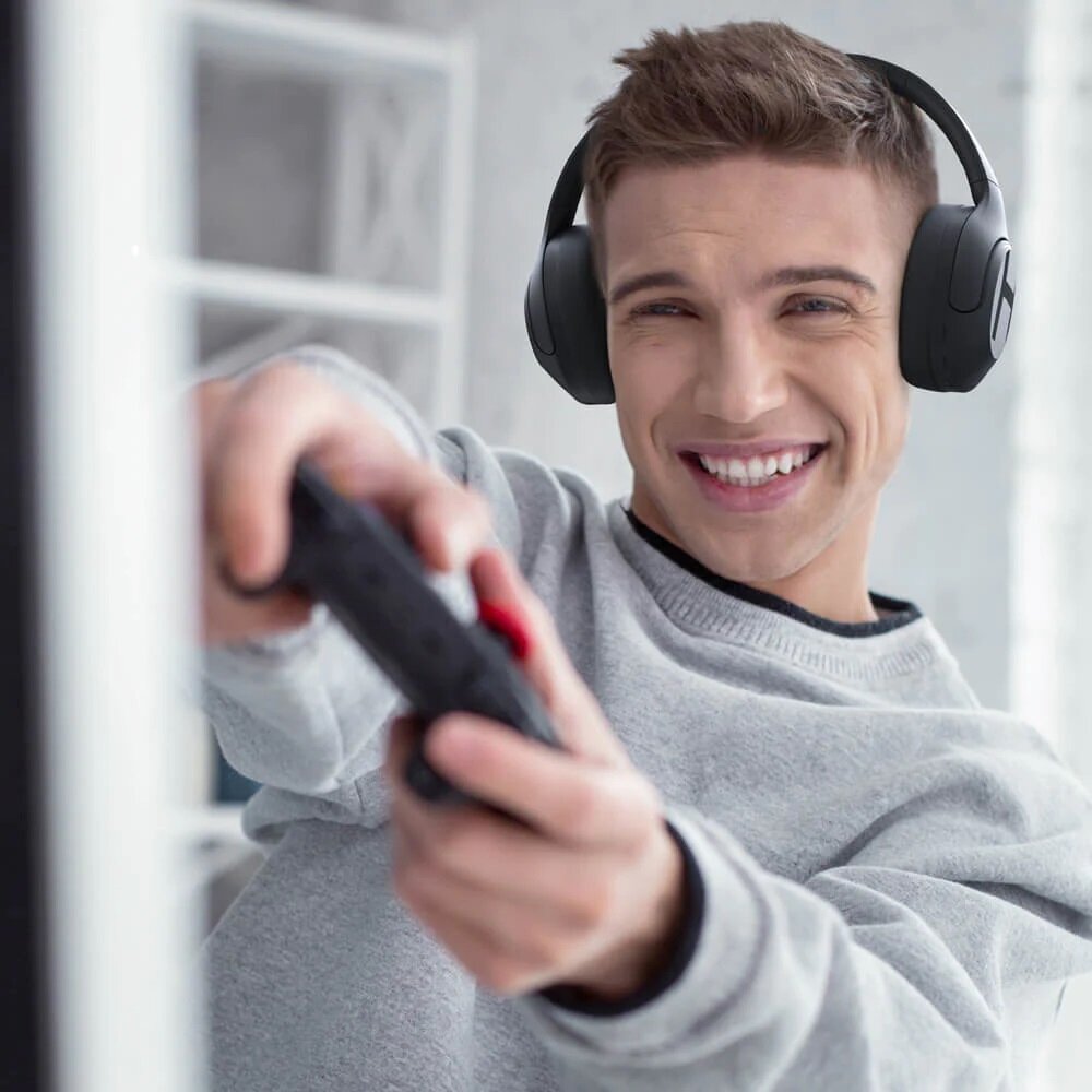 Наушники И Гарнитуры Xiaomi Беспроводные наушники с шумоподавлением Haylou S35 ANC, Цвет: черный с синим оттенком