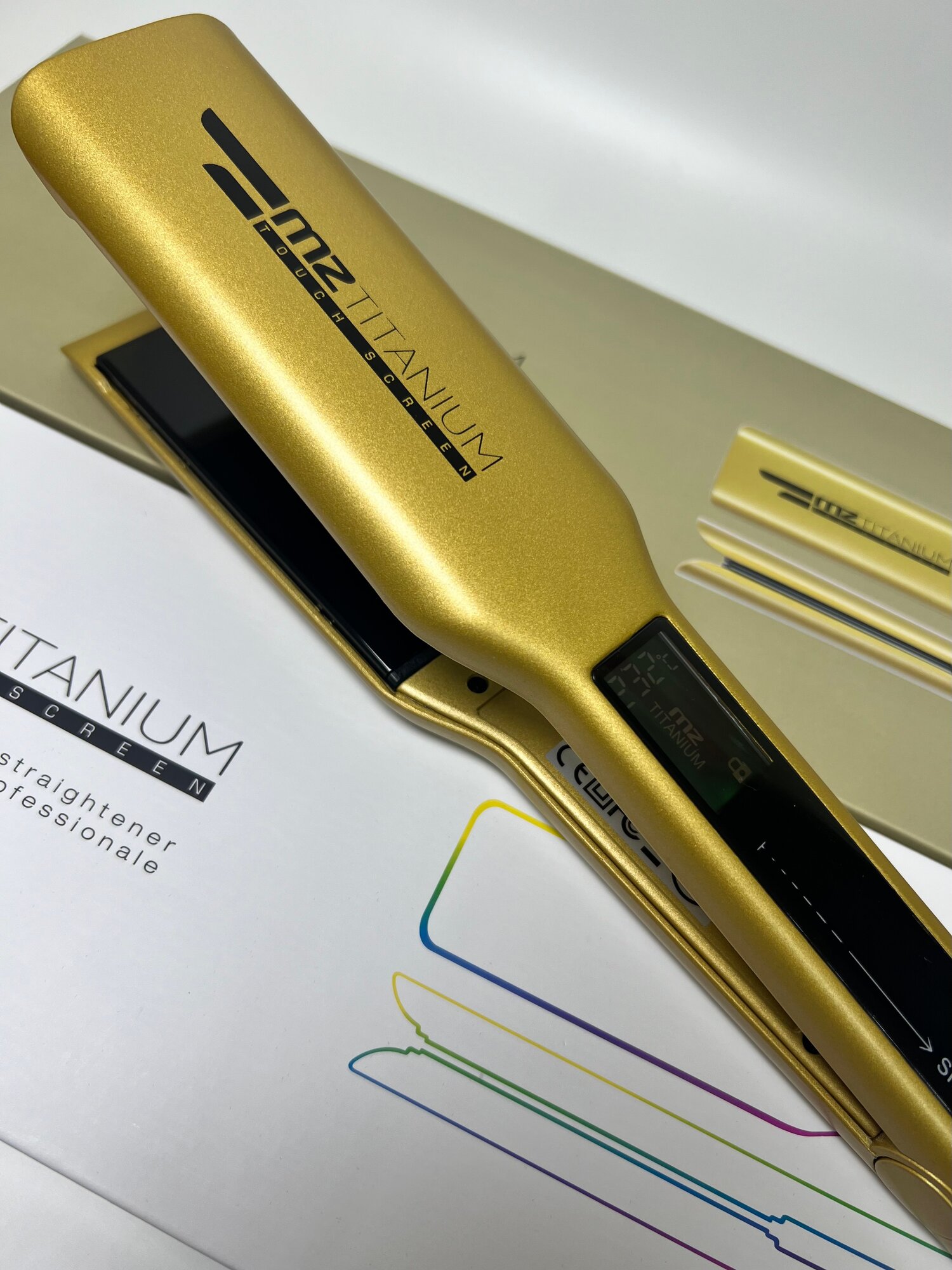 Утюжок MZ Titanium титановые плавающие пластины золотой
