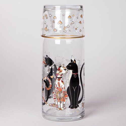 Графин с крышкойстаканом парижские коты 700мл KSG-312-150 1447₽