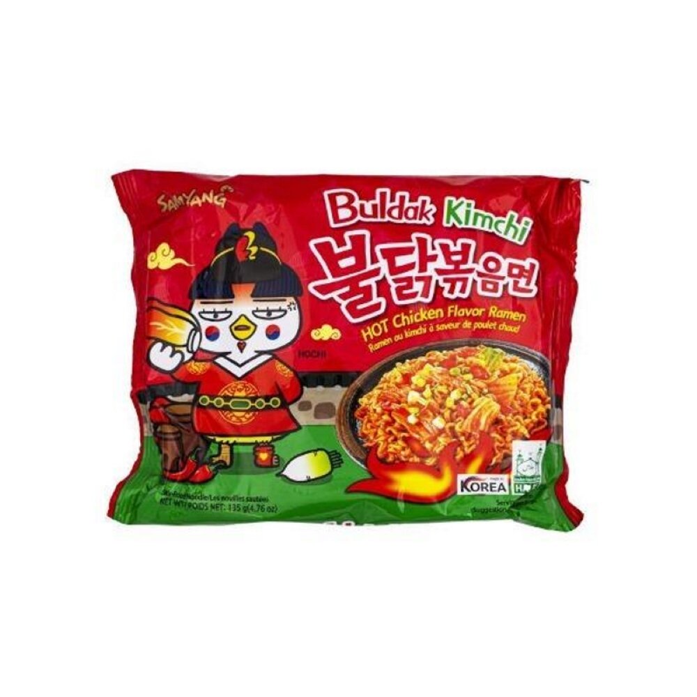 Лапша Острая курица, Кимчи, Бульдак Samyang 135 г
