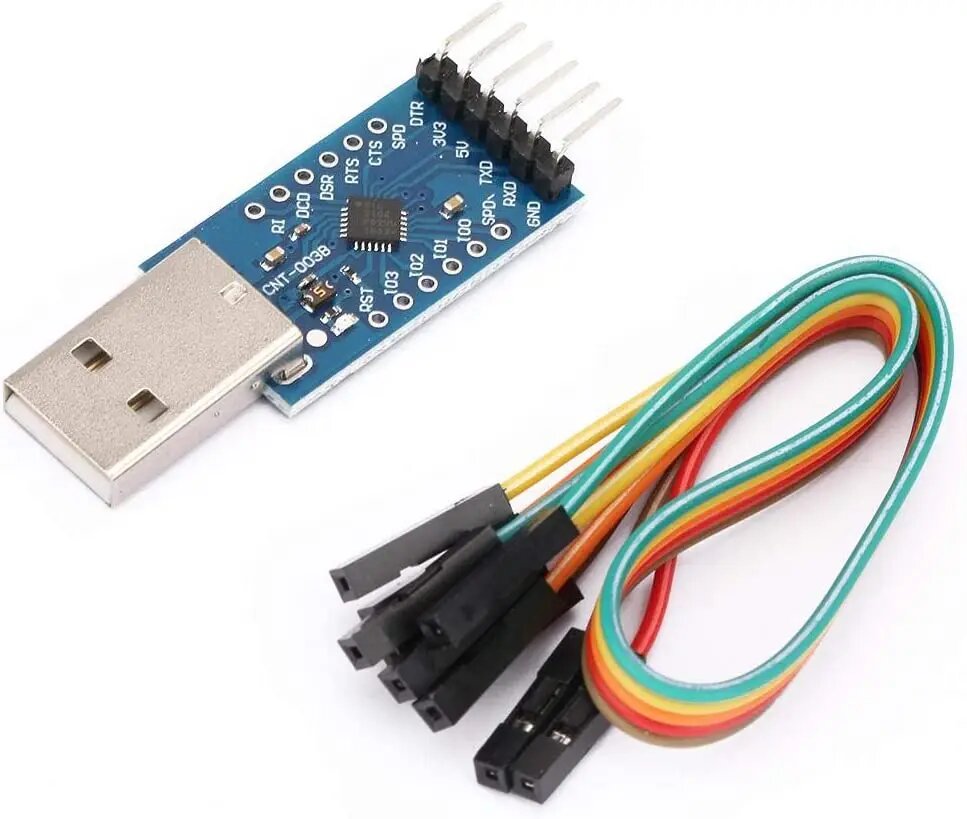 Последовательный преобразователь CP2104 с USB 2,0 на TTL UART, 6-контактный модуль, модуль платы последовательного преобразователя с проводом и индисветильник