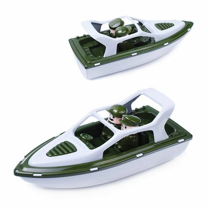 Катер игрушечный Stellar "Рыбак" темно-зеленый с двумя съемными фигурками (01870)