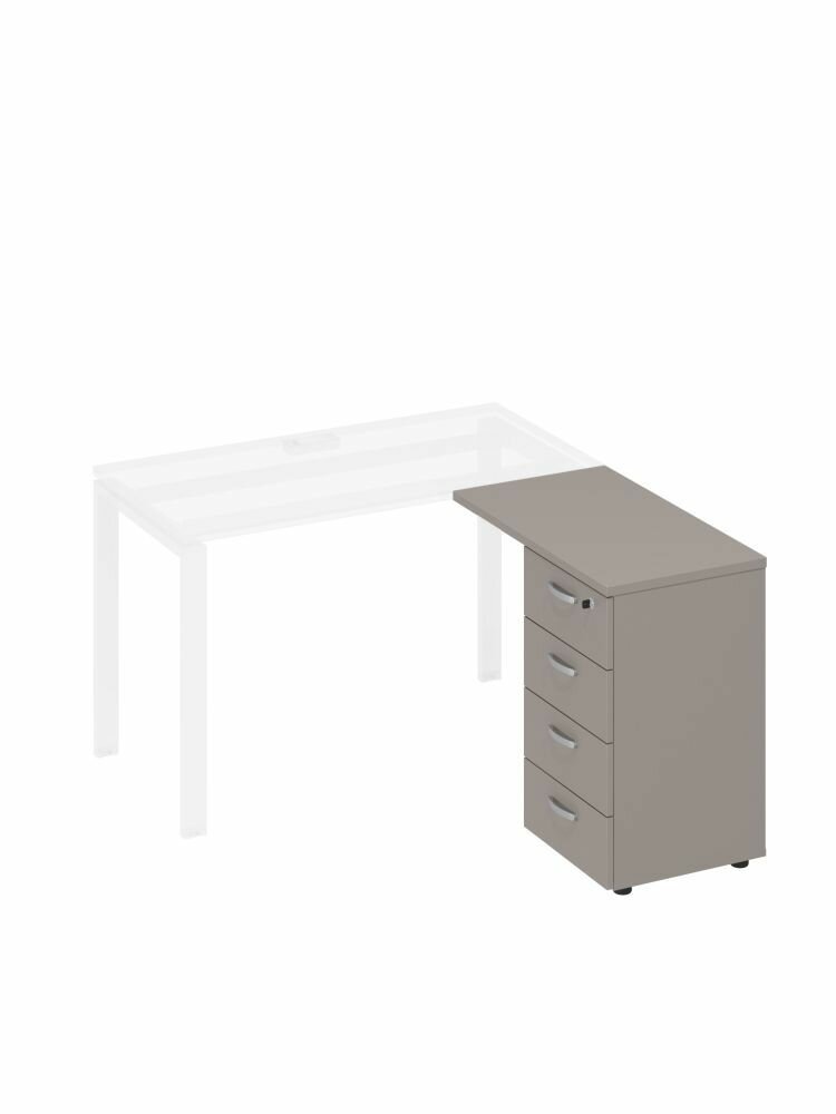 Тумба Юнитекс приставная 4 ящика с замком 79х45х75 мокко премиум