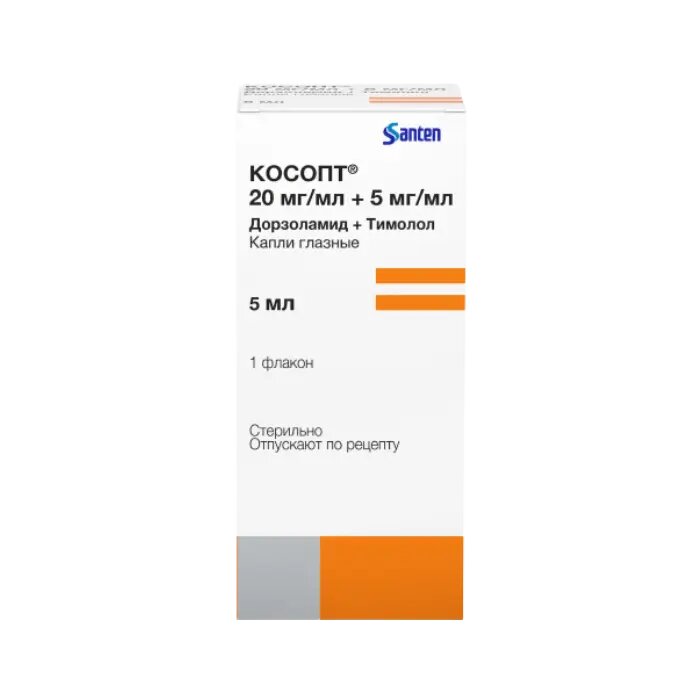 Косопт капли глазные 20 мгмл5 мгмл 5 мл 1 шт