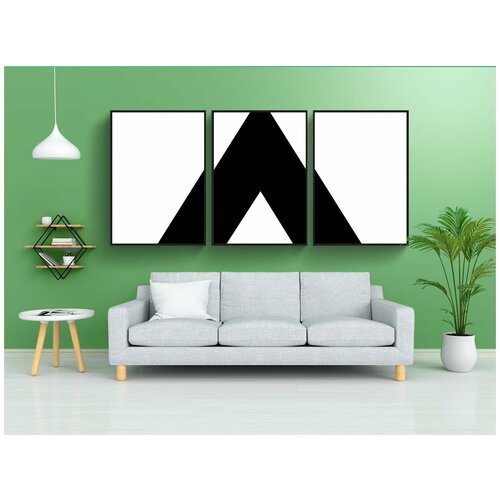 фото Набор модулных постеров для интерьера "вигвам, отдых на природе, карта" 60x90 см. в тубусе, без рамки lotsprints