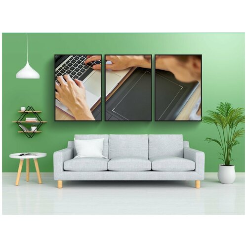 фото Набор модулных постеров для интерьера "работай, работать, женщина" 60x90 см. в тубусе, без рамки lotsprints