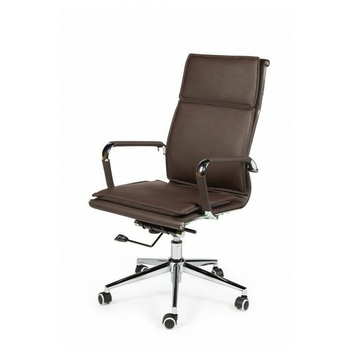 фото Кресло руководителя norden харман(brown) хром / темно- коричневая экокожа norden chairs