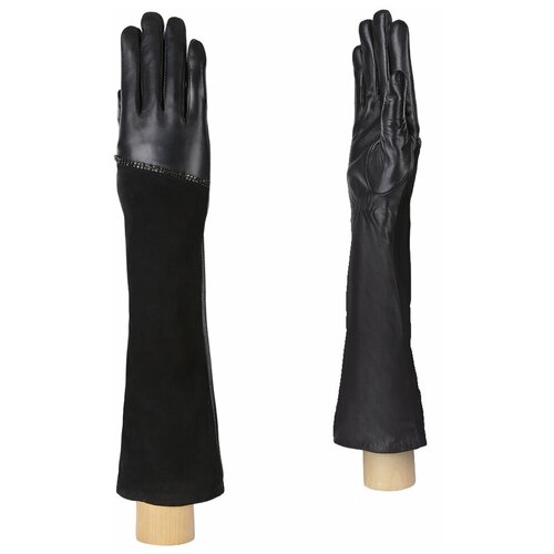фото Перчатки fabretti, демисезон/зима, утепленные, удлиненные, подкладка, размер 7, черный