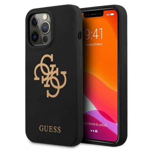 фото Чехол cg mobile guess liquid silicone 4g big logo hard для iphone 13 pro, цвет черный (guhcp13lls4ggbk)