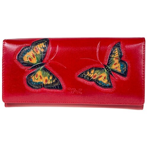 фото Кошелек с узором бабочек женский/ цвет красный forall