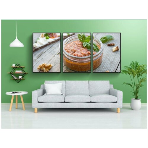 фото Набор модулных постеров для интерьера "песто, помидоры, еда" 60x90 см. в тубусе, без рамки lotsprints