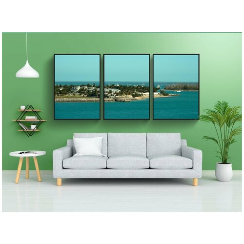 фото Набор модулных постеров для интерьера "флорида, морской берег, пляж" 60x90 см. в тубусе, без рамки lotsprints