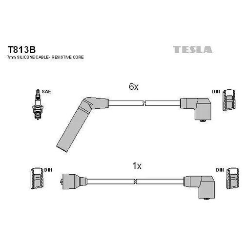 TESLA T813B T813B-TSL_к-кт проводов!\ Chrysler Voyager 3.0i 95 7 проводов 1шт