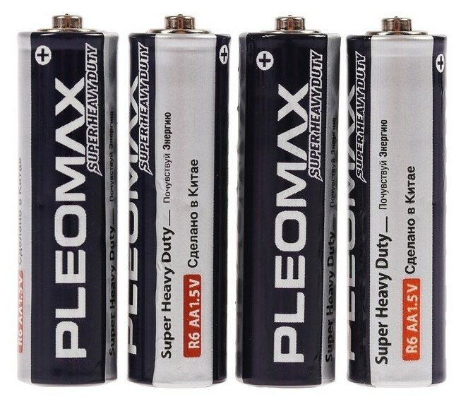 Батарейка солевая Pleomax Super Heavy Duty, AA, R6-4S, 1.5В, спайка, 4 шт./В упаковке шт: 1