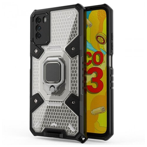 Honeycomb Armor Противоударный чехол с защитой камеры и кольцом для Xiaomi Poco M3