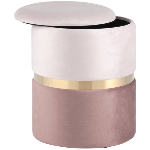 Пуф Кэрри с ящиком, велюр серо-черный