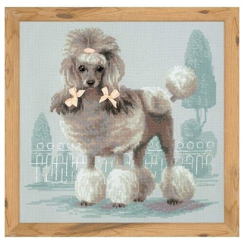 фото Набор для вышивания крестом риолис "милый пудель", 25х25 см, арт. 1635
