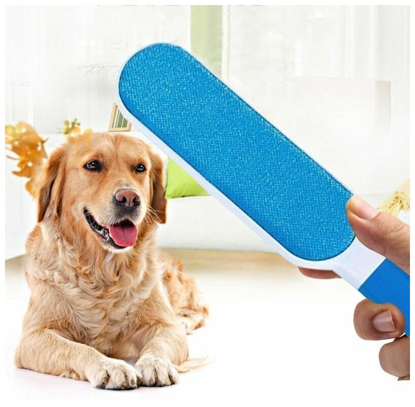 Щетка для удаления шерсти животных и волос с одежды и мебели Reusable Pet Fur Remover with Self-Cleaning Base - фотография № 17