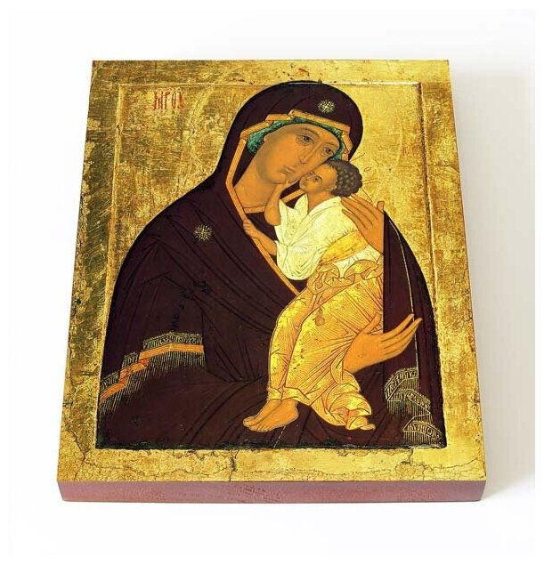 Ярославская икона Божией Матери, XV в, печать на доске 13*16,5 см