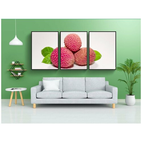 фото Набор модулных постеров для интерьера "личи, фрукты, милая" 60x90 см. в тубусе, без рамки lotsprints