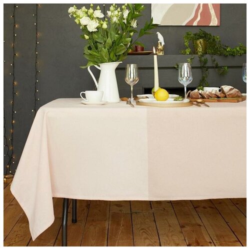 Скатерть Этель 240х165 см цв пудровый 100 хлопок 163 гм2 165000₽