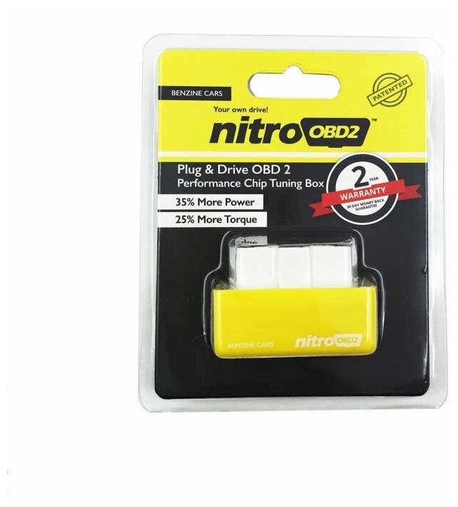 Программатор Nitro OBD2 для чип-тюнинга бензиновых автомобилей Yellow ELM327