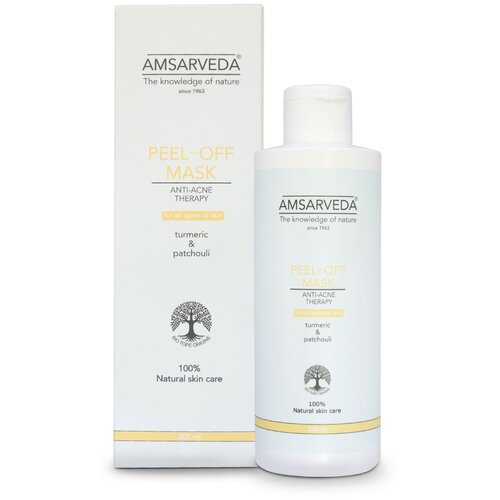Маска-пленка отшелушивающая Анти-акне с куркумой и пачули, Peel Off Mask - Anti Acne Therapy, Amsarveda, 200 мл