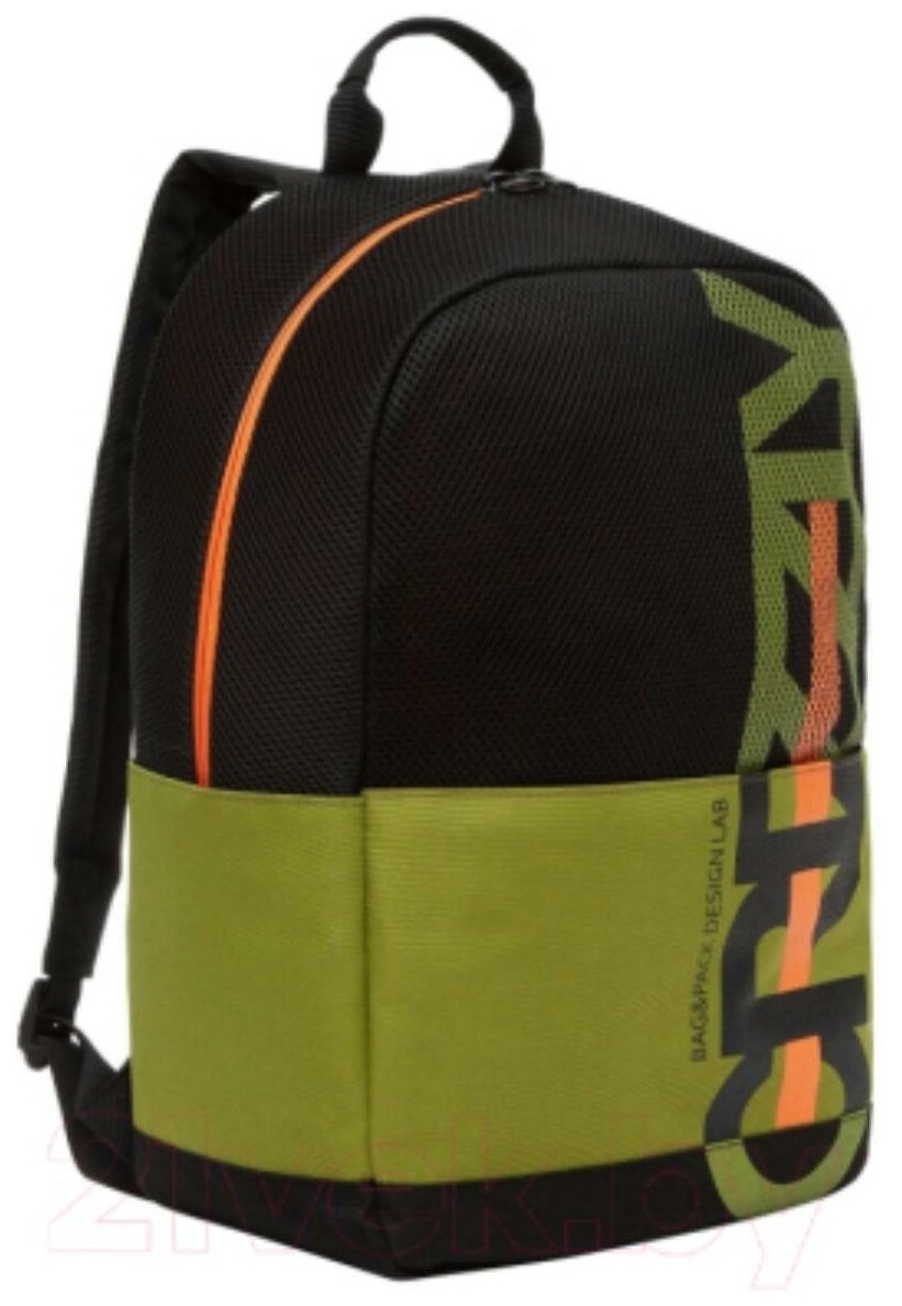 Рюкзак спинка мягкая EVA, 1 отделение, 26*44*14 см, черный/оливковый Grizzly RQ-210-1 - 1 шт.