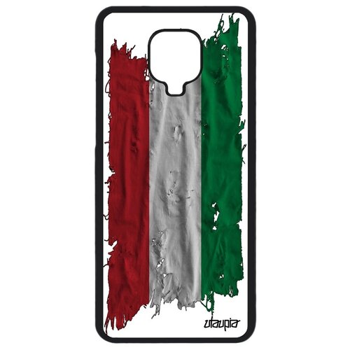 фото Защитный чехол на смартфон // xiaomi redmi note 9s // "флаг венгрии на ткани" государственный стиль, utaupia, белый