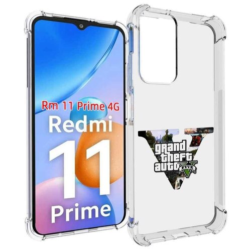 Чехол MyPads GTA 5 логотип для Xiaomi Redmi 11 Prime 4G задняя-панель-накладка-бампер