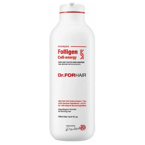 Купить Стимулирующий шампунь для укрепления корней волос, профилактики выпадения волос и появления перхоти Folligen Cell-energy Dr. For Hair, 100 мл, Dr. FORHAIR