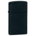 Зажигалка Zippo Slim Black Matte, латунь/сталь, чёрная, матовая, 30x10x55 мм - изображение