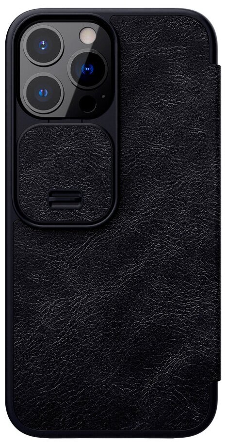 Чехол-книжка для телефона iPhone 13 Pro Nillkin Qin Pro Leather Case Plain Version elegant black кожаный с защитой камеры и карманом для карт